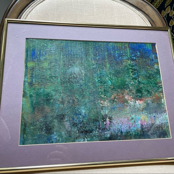 Framed hand painted large Abstract art in purple matting & Gold Frame - Picture 13 of 14